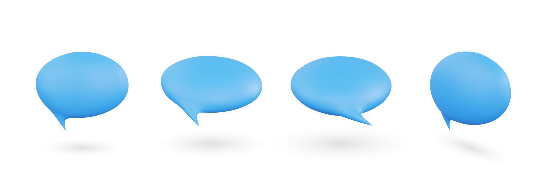 Realistic 3d speech bubbles vector illustration