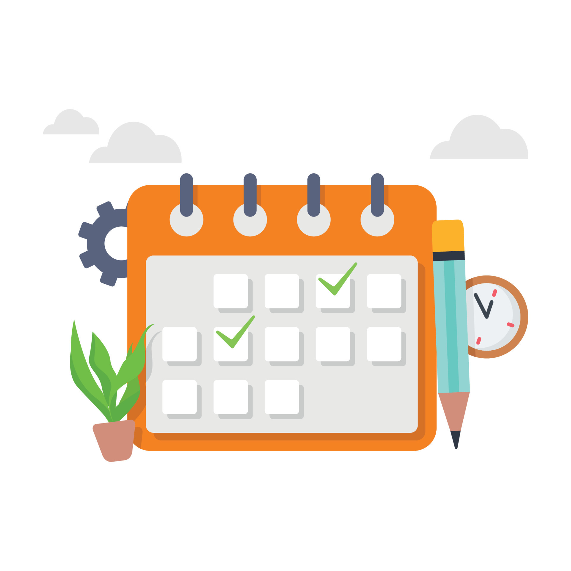 Calendar date with check sign illustration. 11883177 Vector Art at Vecteezy