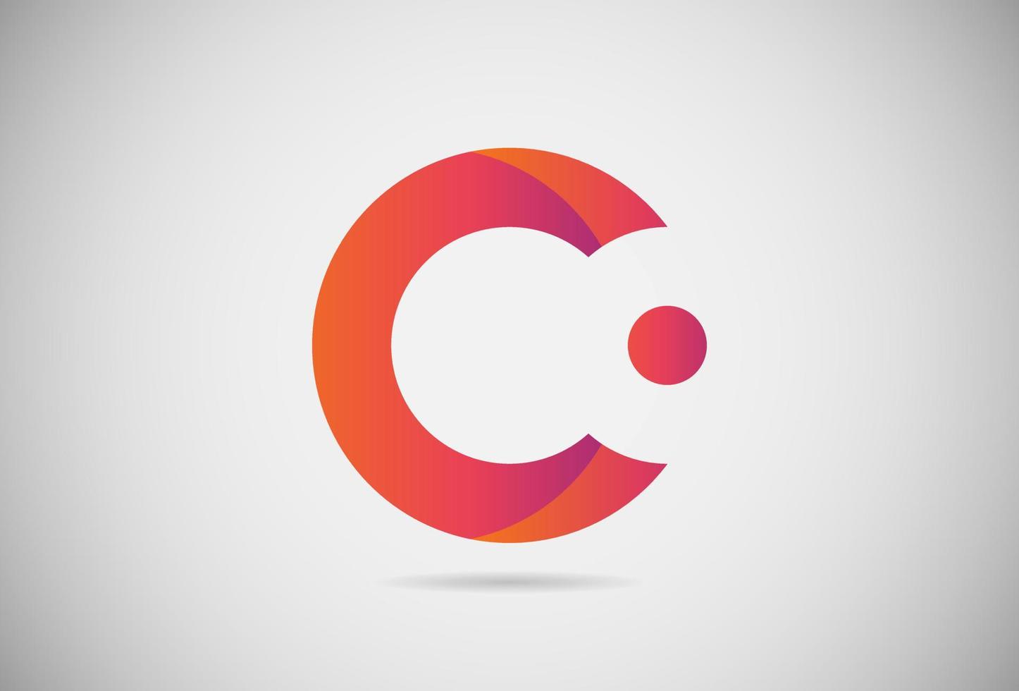 Letter C logo gradient simple elegant flat design. creative logo vector for company or event. abstract font and alphabet modern logo. purple pink and orange gradient logo.