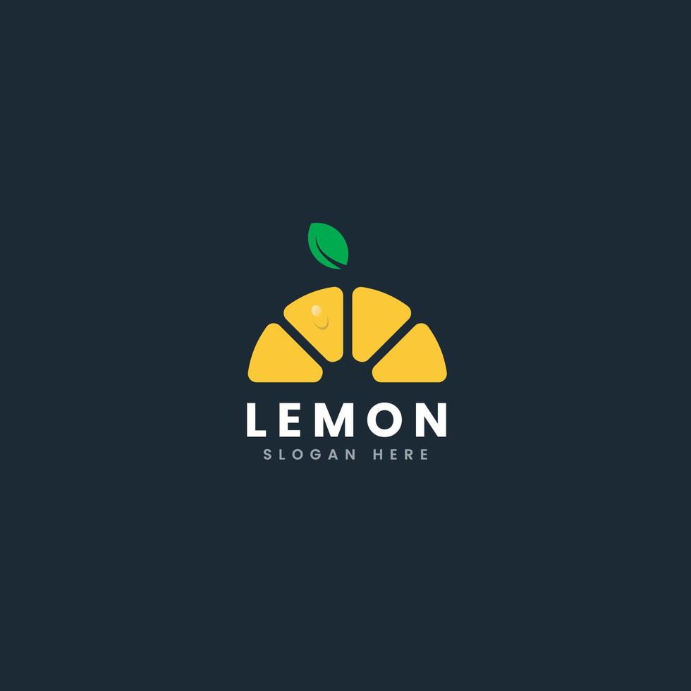 fresh lemon logo with water drop and leaf perfect for drinking logo vector