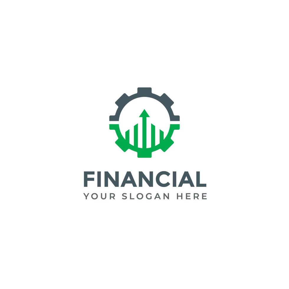 Financial management tools logo with arrow logo template vector