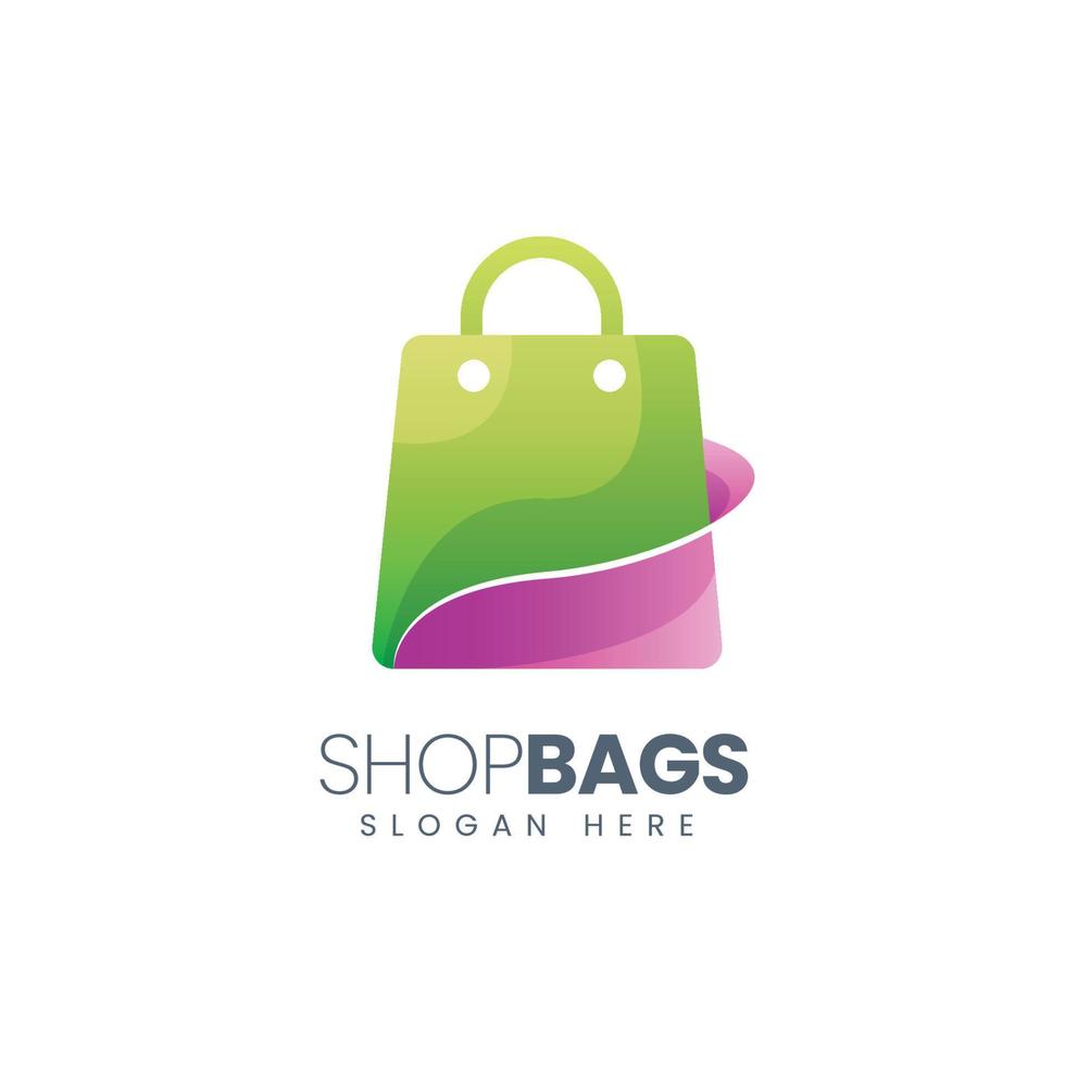 modern paper bag colorful logo good for technology e commerce logo,online shop logo,cart logo,dummy logo,bussiness logo vector
