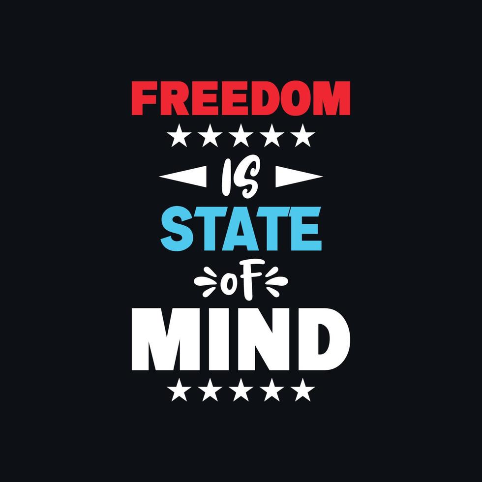 Freedom is a state of mind motivation quote Vector Image