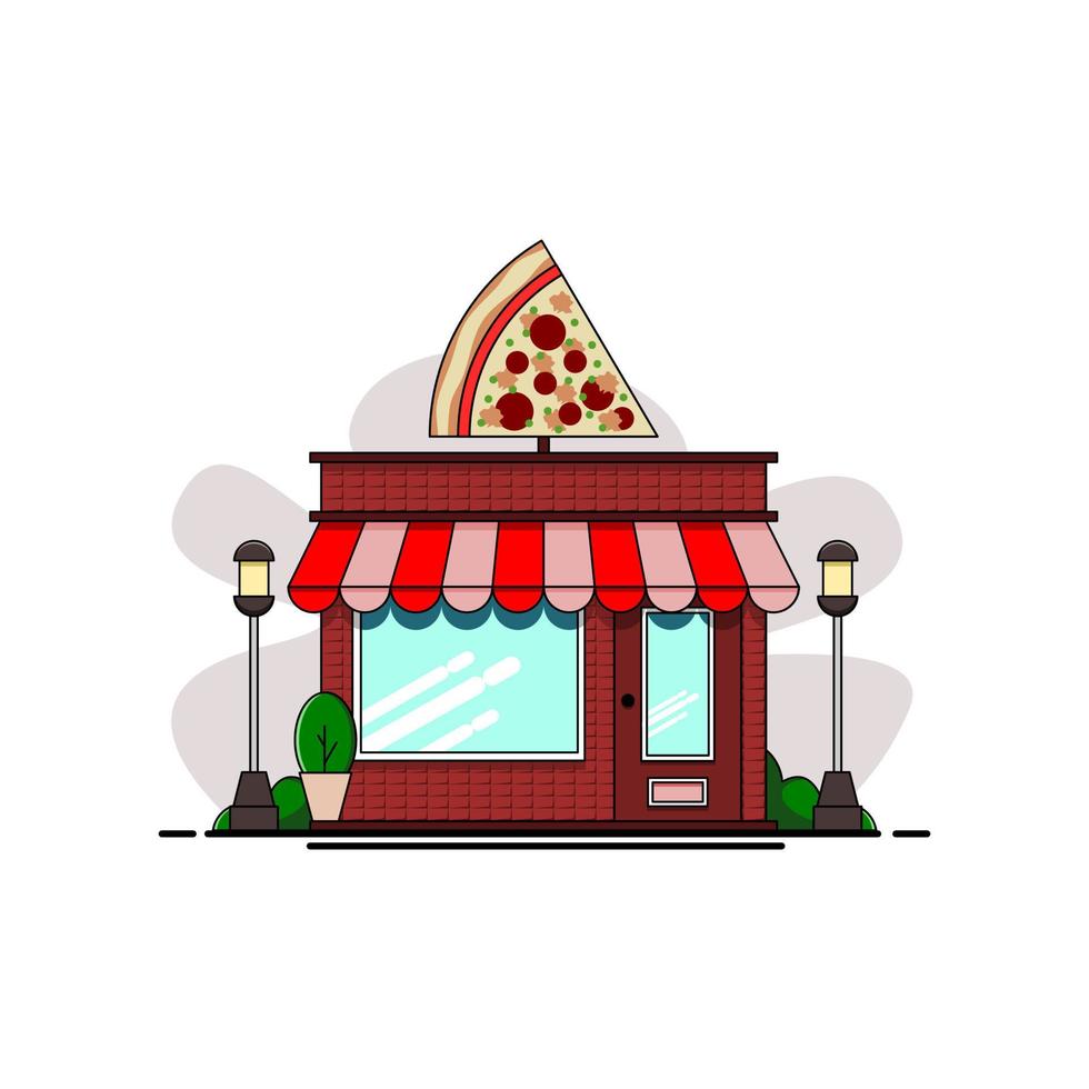 diseño de ilustración de vector plano moderno de restaurante de pizza
