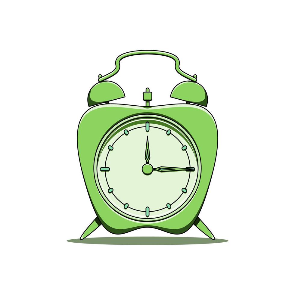 3d green apple alarm clock vector illustration 11883344 Vector Art at