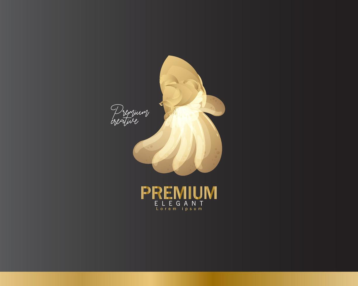 Octopus Logo abstract for Luxury Seafood restaurant Fashion Jewelry. Creative Linear Vintage Logotype concept icon. vector