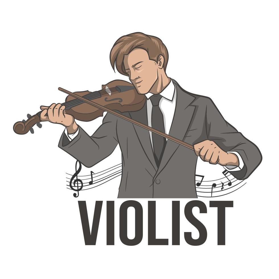 violist vector illustration