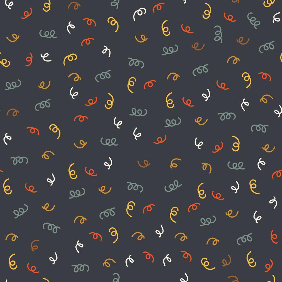Seamless pattern with hand drawn swirl doodle vectors. Simple playful background of decorative elements. Freehand abstract pattern. Doodle illustration for cute surface design. vector