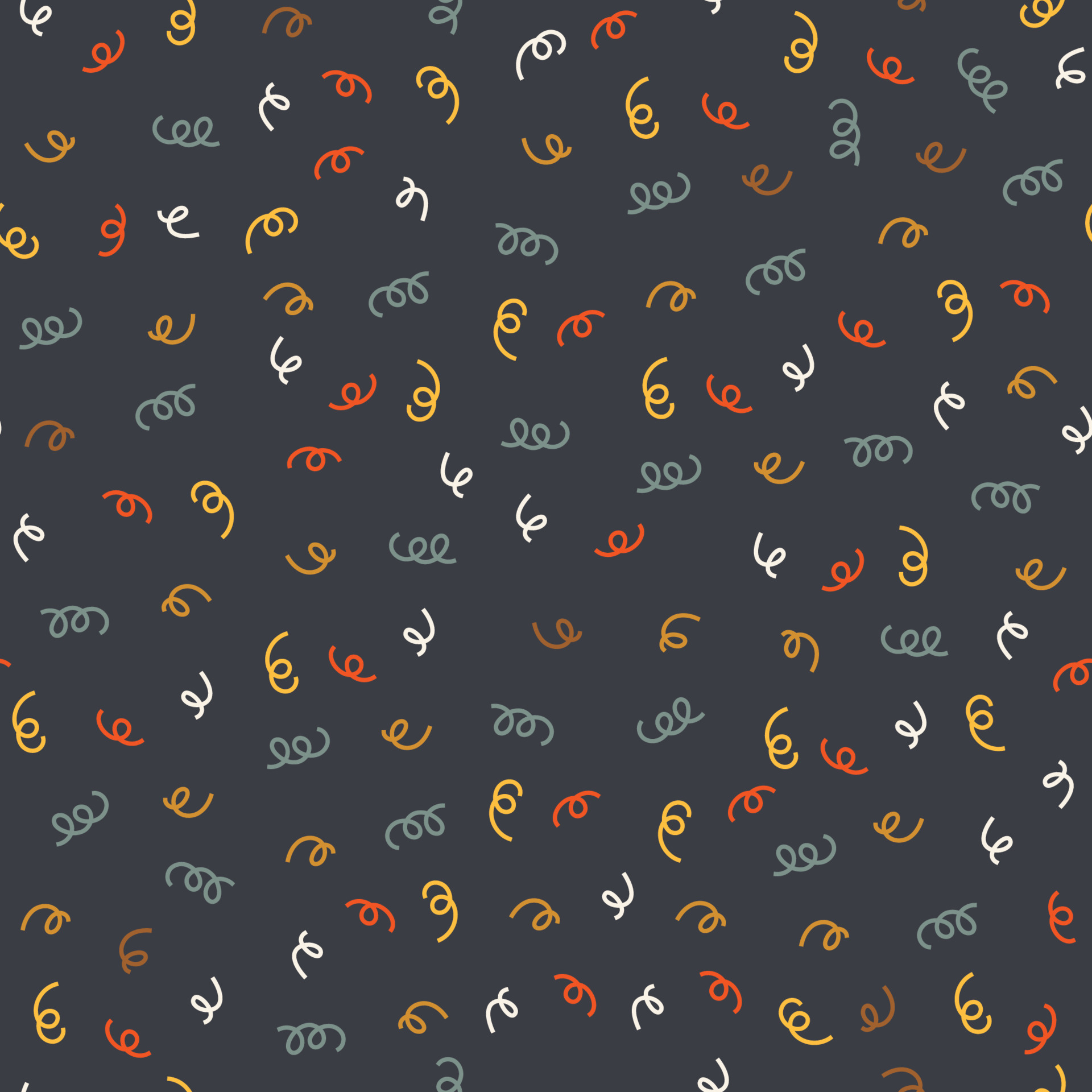 Seamless pattern with hand drawn swirl doodle vectors. Simple playful