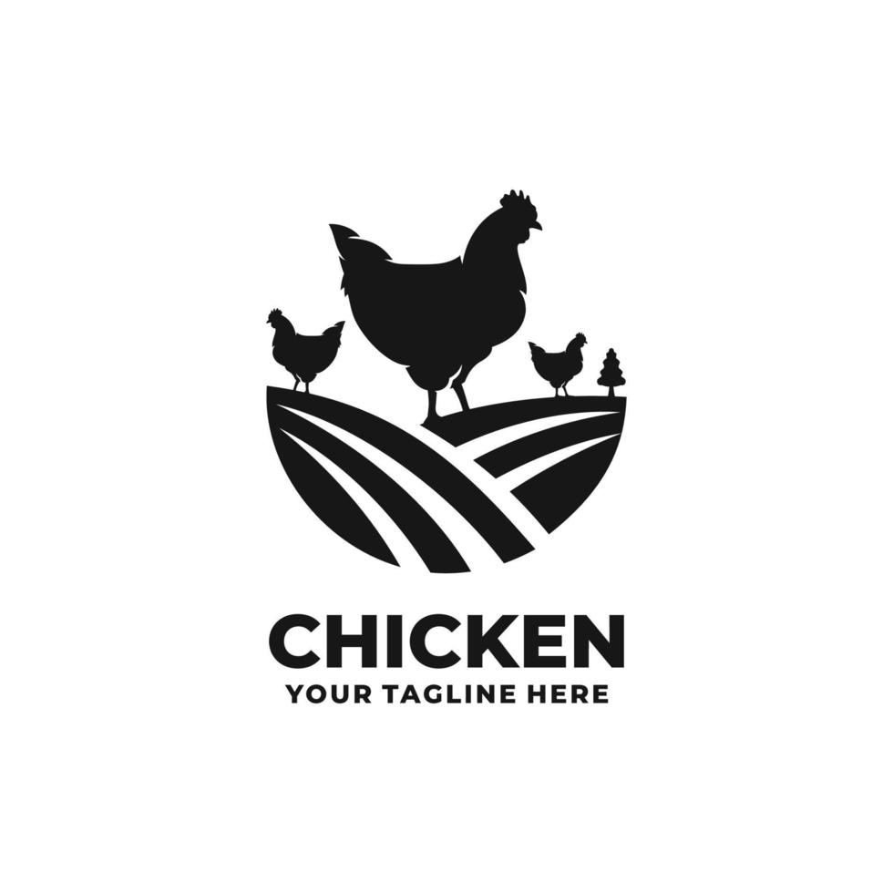 vector de logotipo de granja de pollos