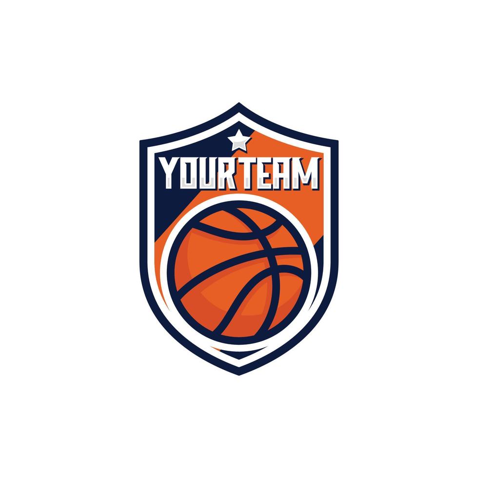 Basketball team emblem logo design vector illustration