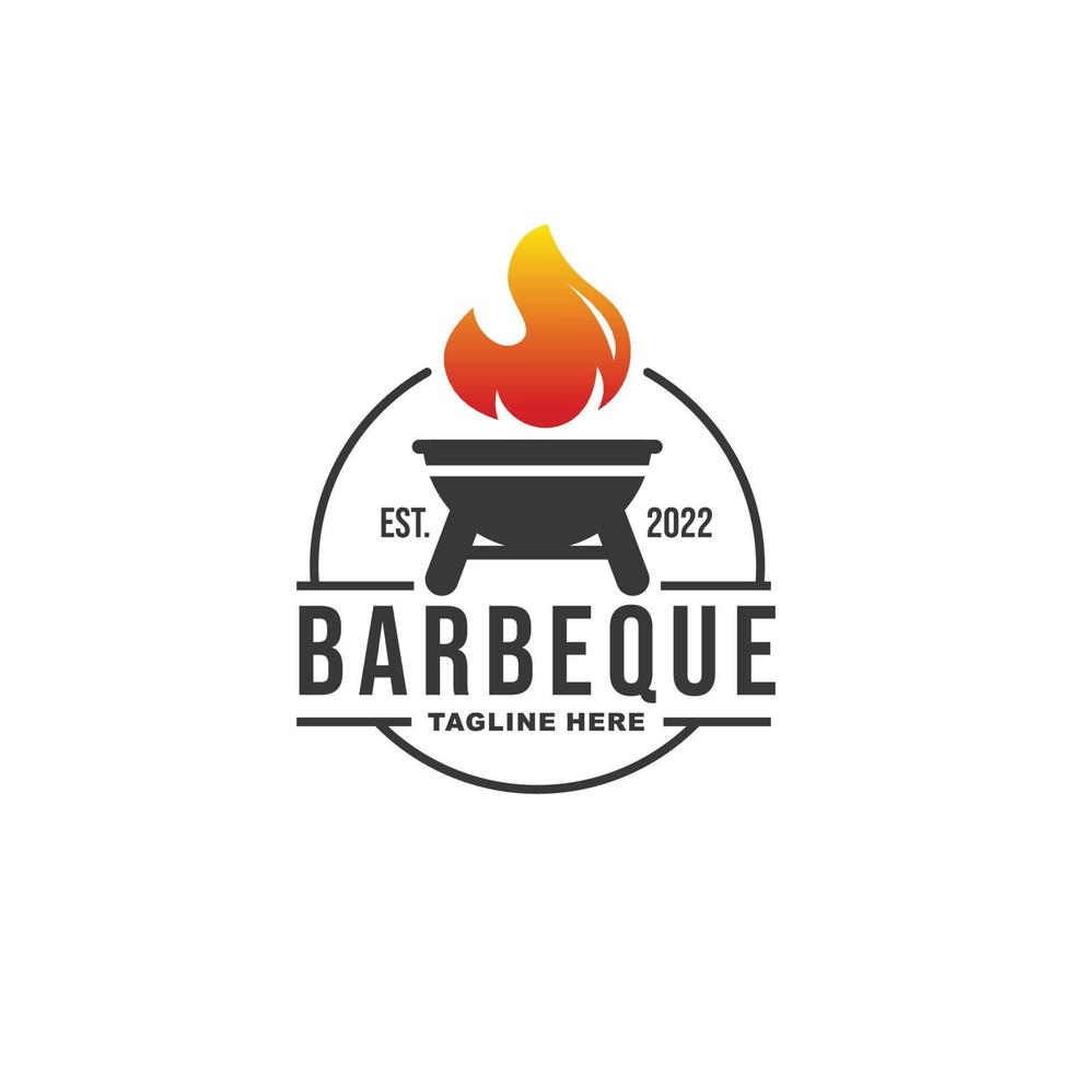 Barbecue logo design vector