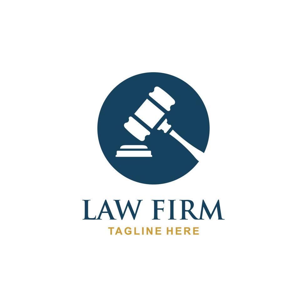 Law firm logo design vector. Gavel logo vector