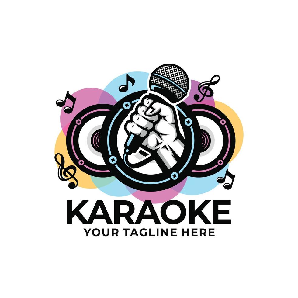 vector de diseño de logotipo de karaoke