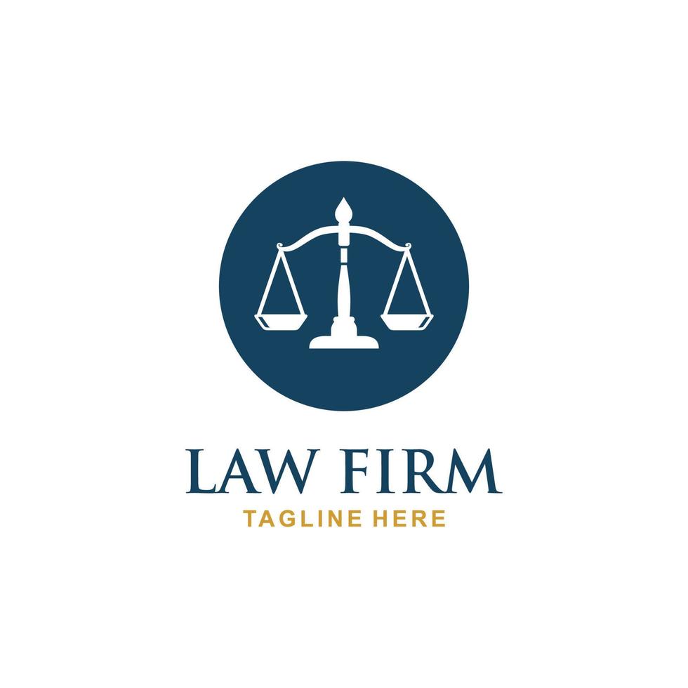 Law firm logo design vector. Judge scale logo vector