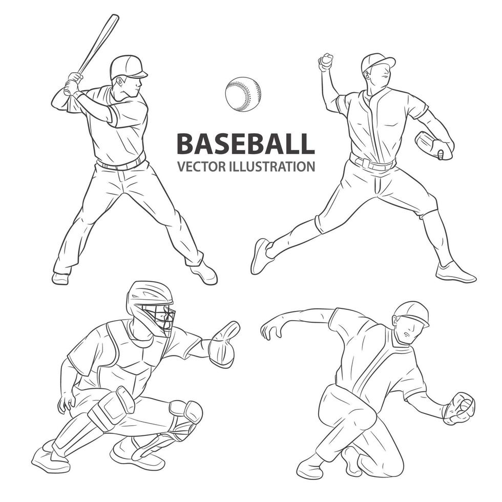 Baseball set vector