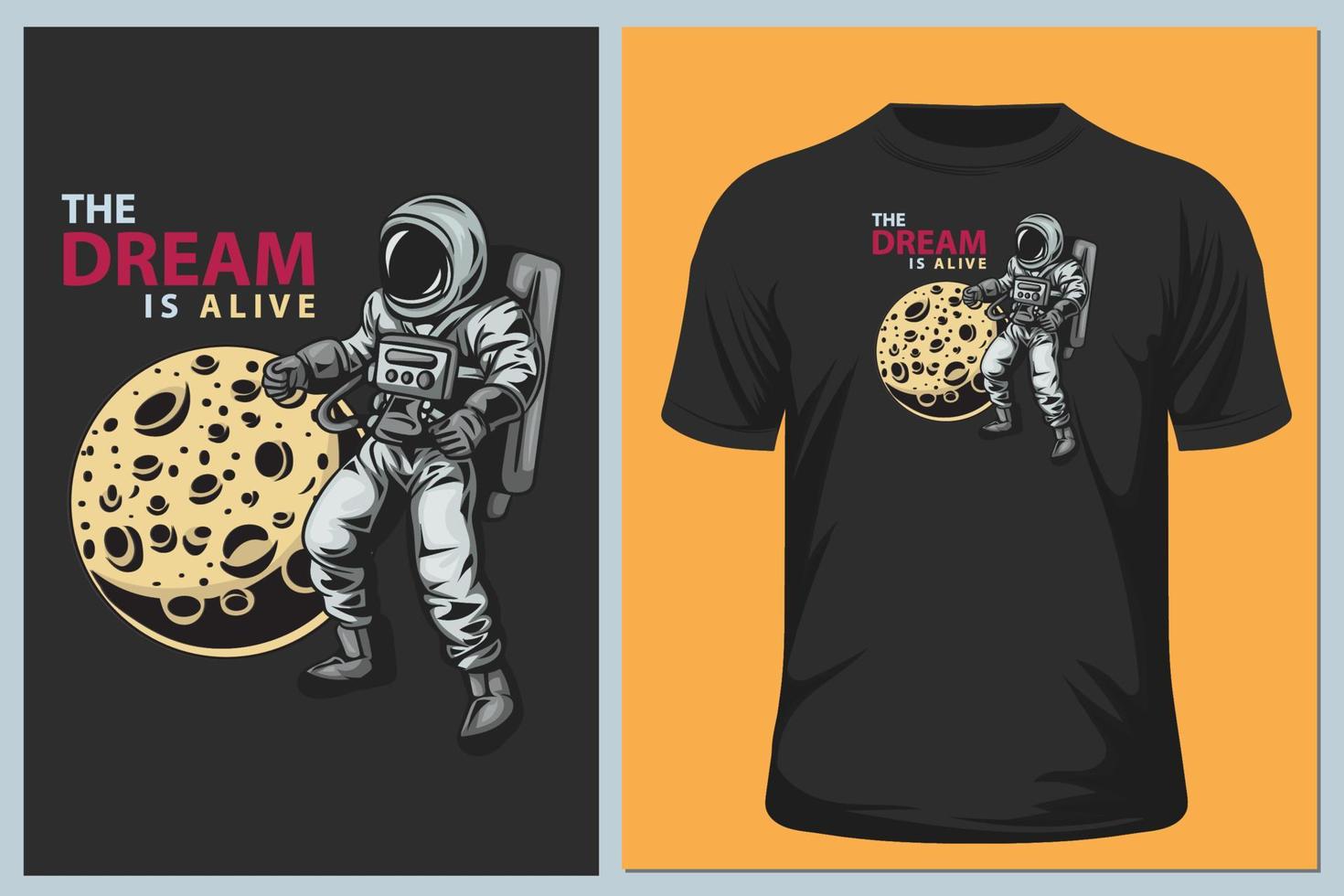 astronaut t shirt vector