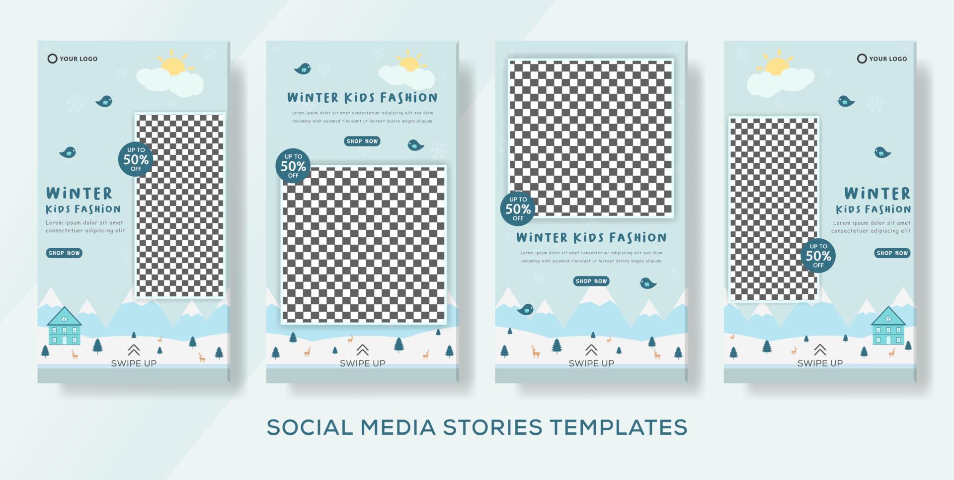 Baby winter banner for social media fashion sale template post vector