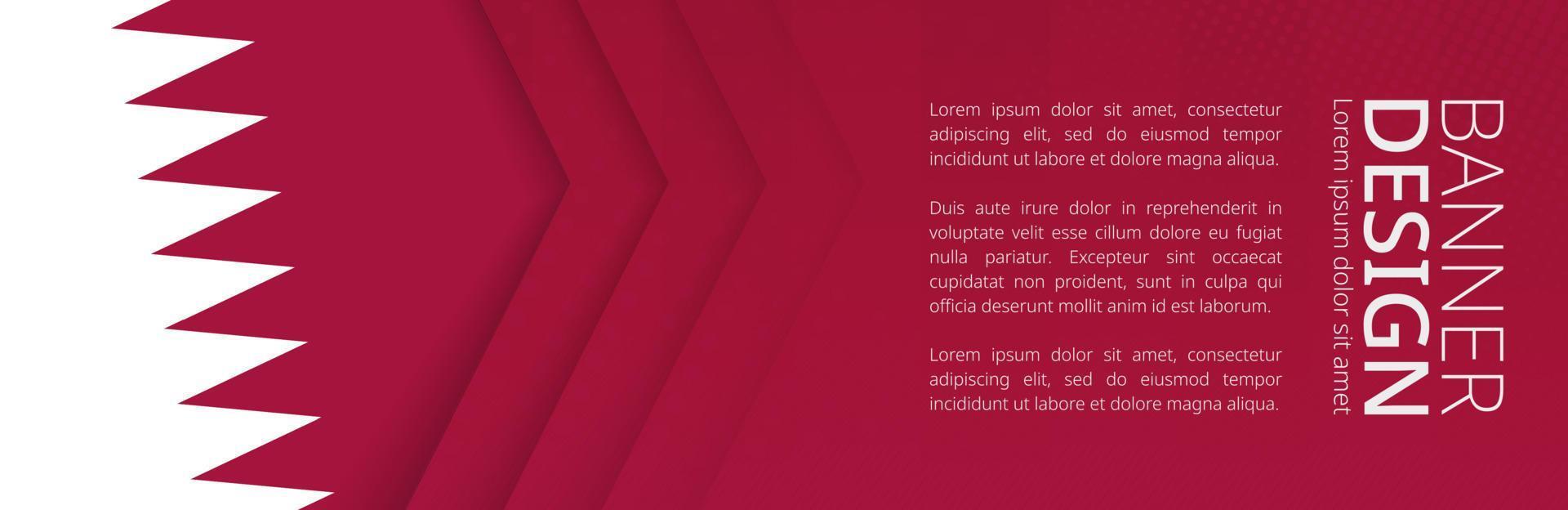 Banner template with flag of Qatar for advertising travel, business and other. vector