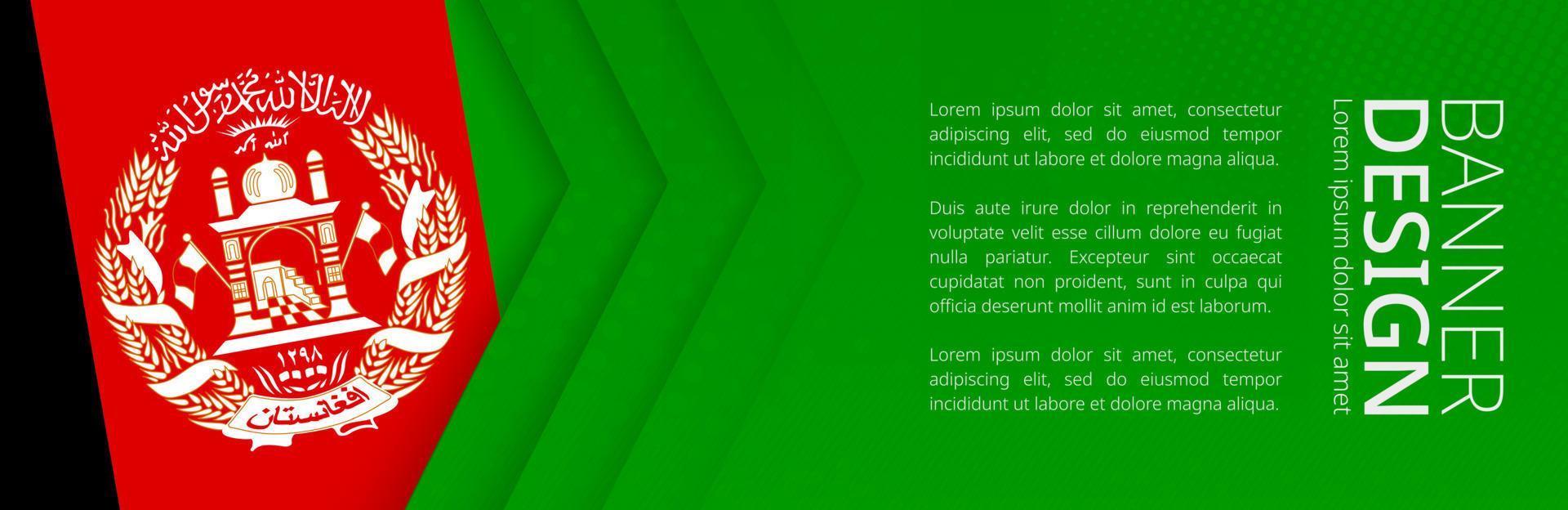 Banner template with flag of Afghanistan for advertising travel, business and other. vector