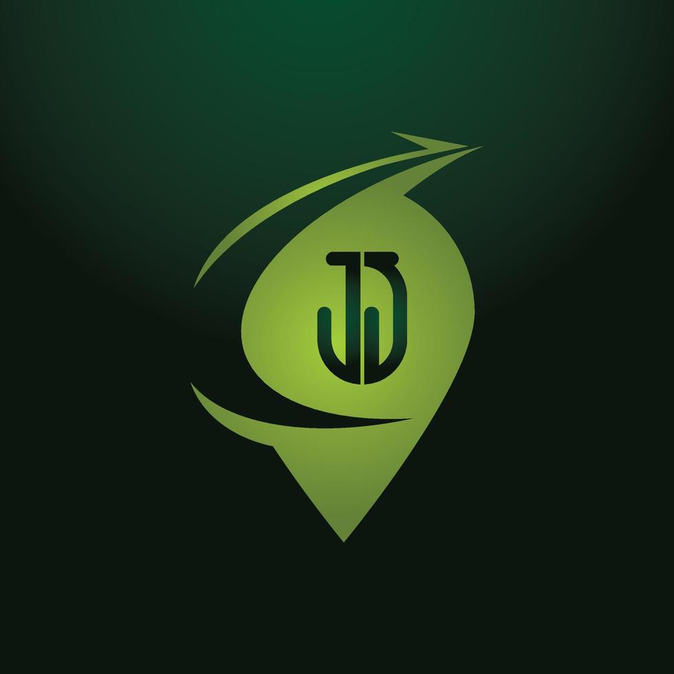 Simple Modern JJ J Monogram Logo vector