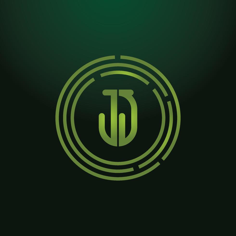 Simple Modern JJ J Monogram Logo vector