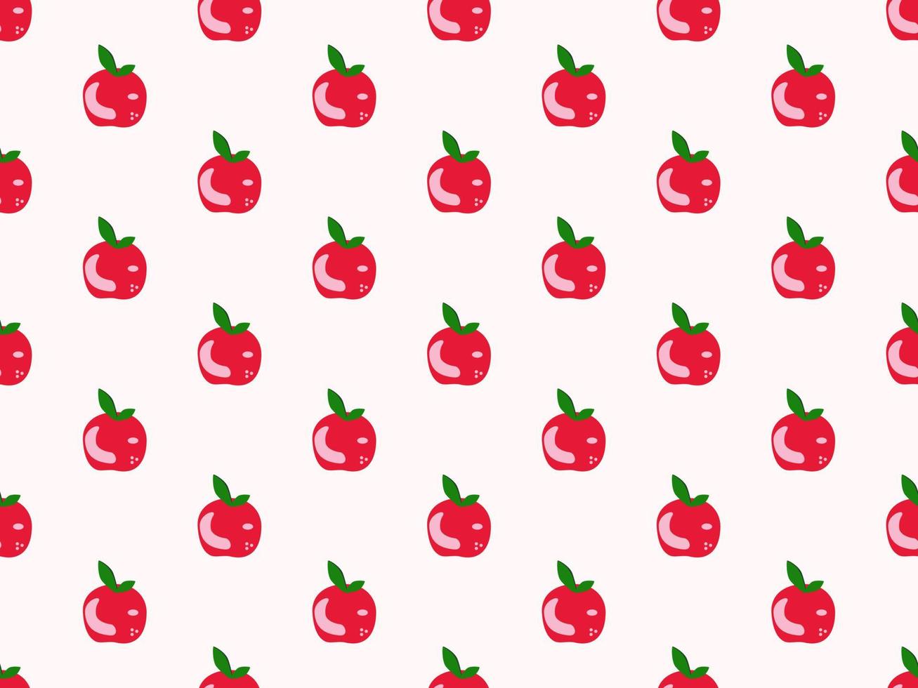 Apple cartoon character seamless pattern on pink background vector