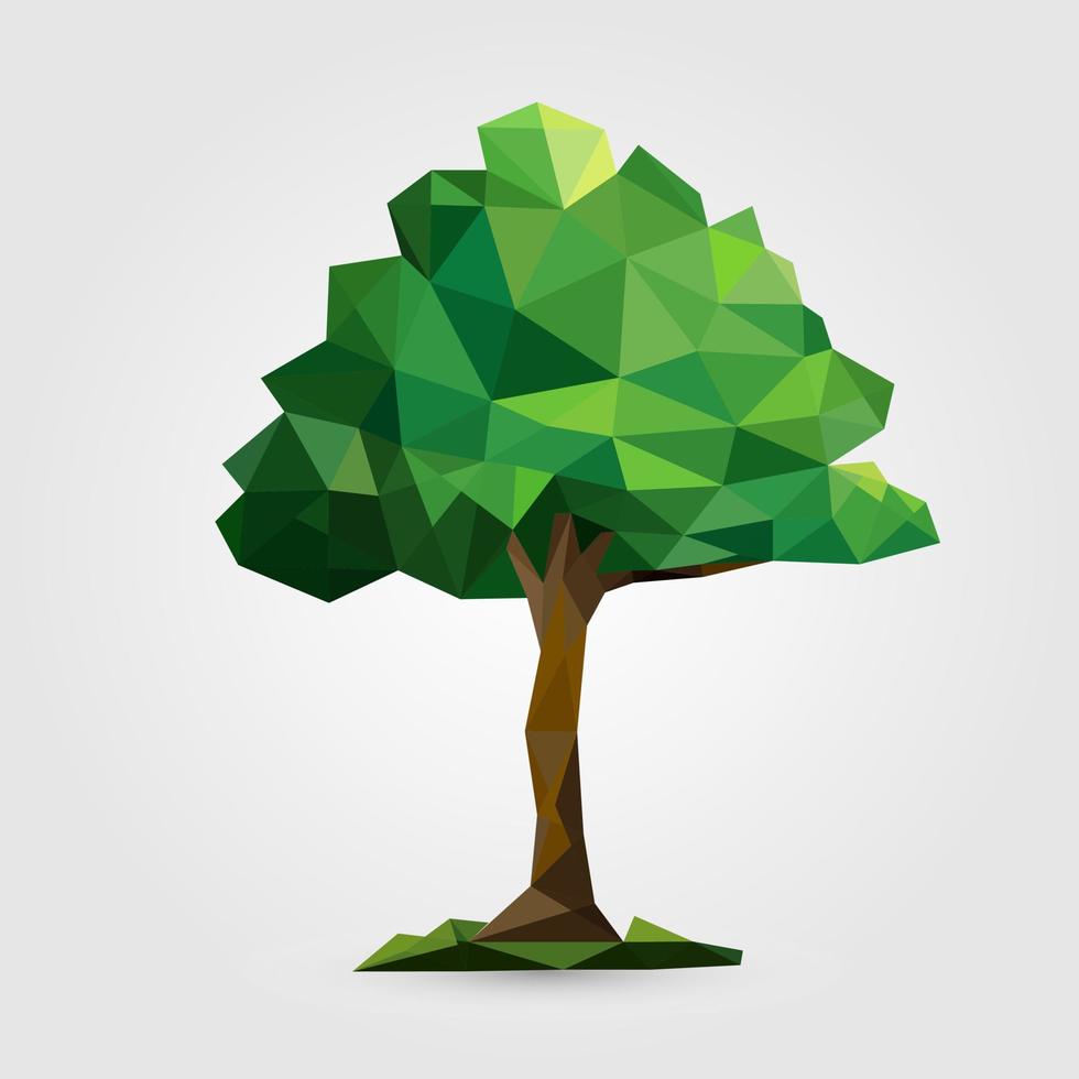 polygon tree, modern vector illustration, isolated