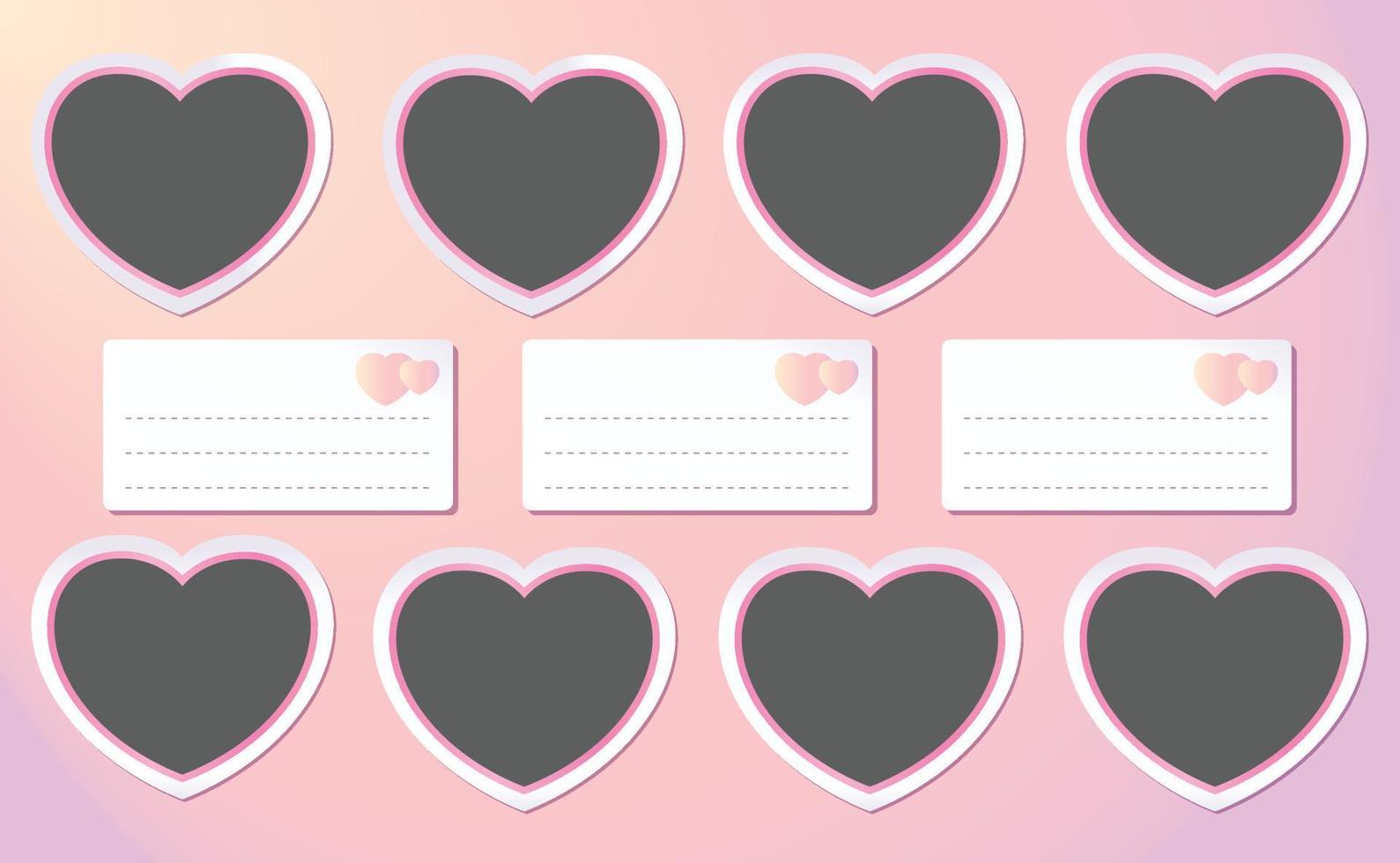 Heart Picture frame mockup on a pink pastel background vector