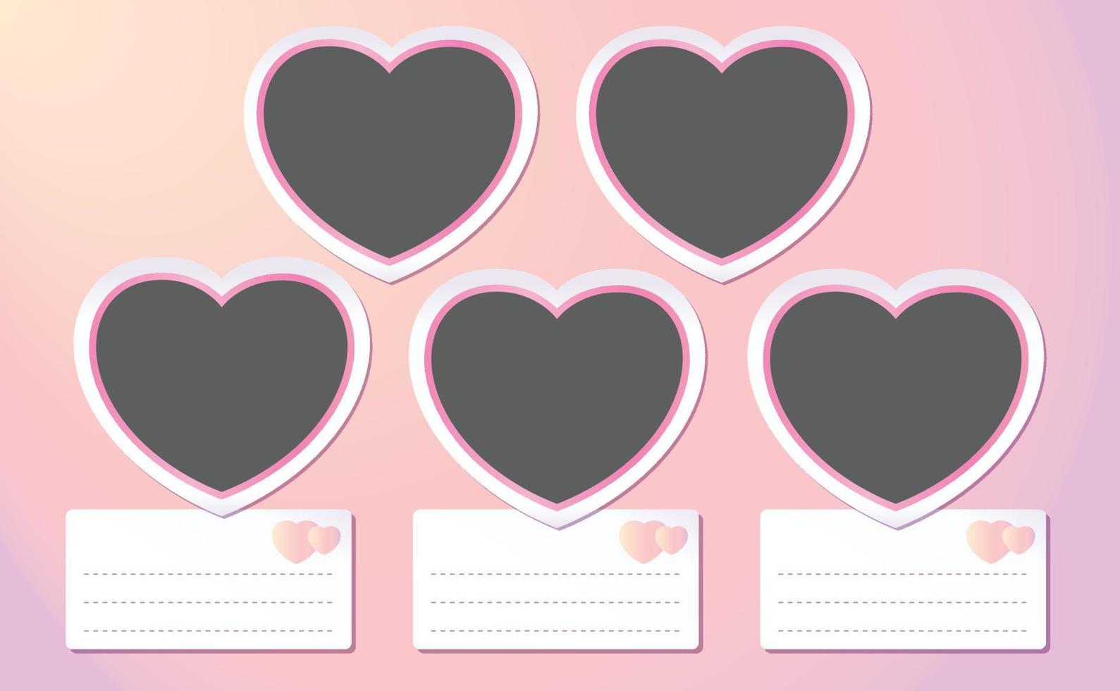 Heart Picture frame mockup on a pink pastel background vector