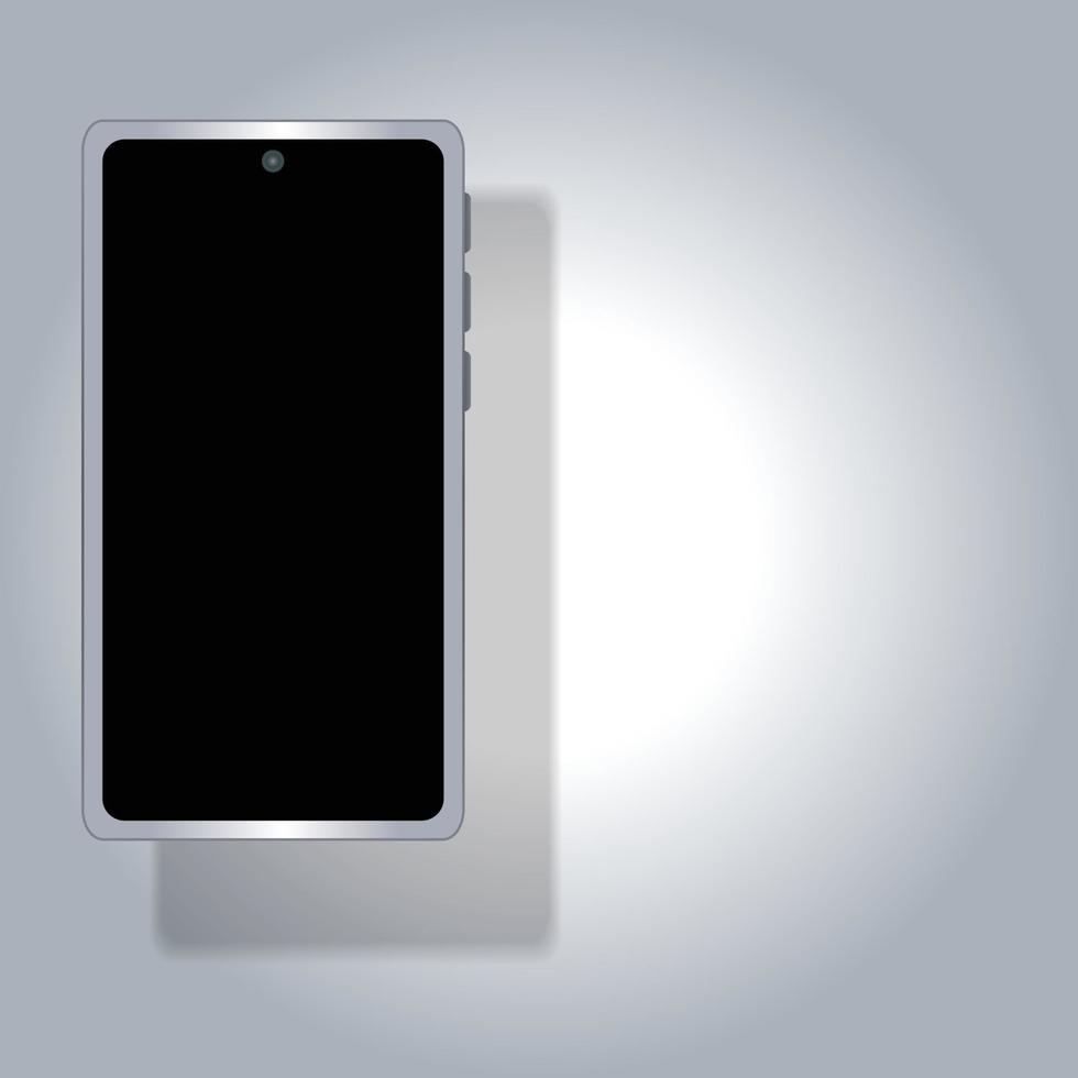 Silver phone photo frame vector