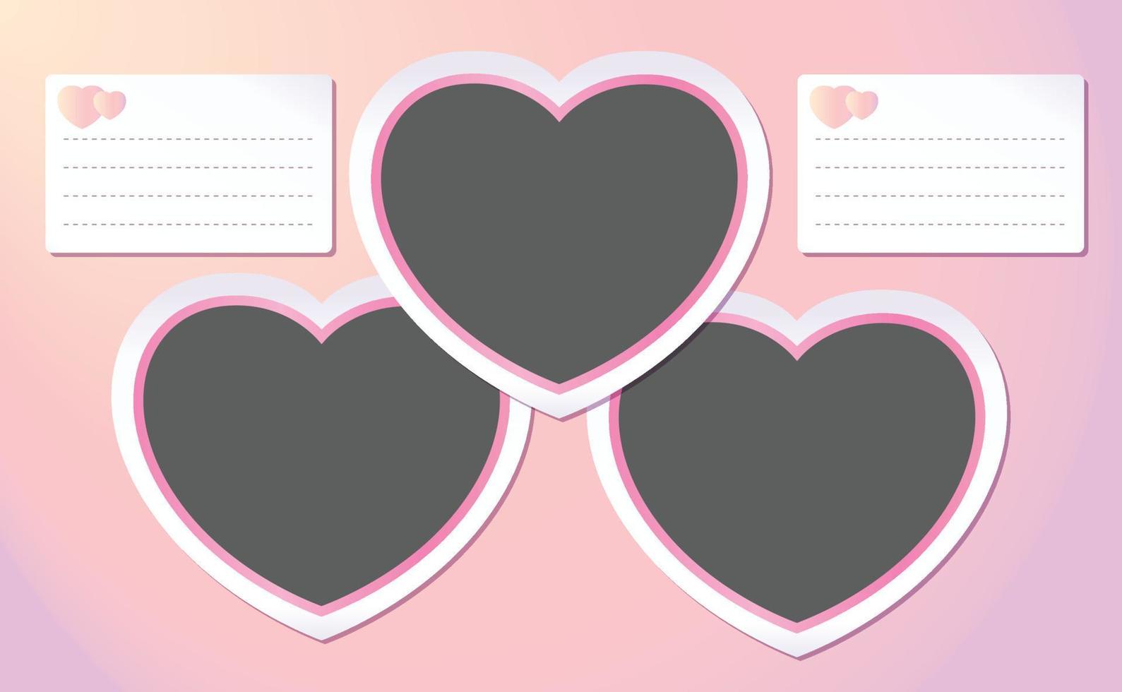 Heart Picture frame mockup on a pink pastel background vector