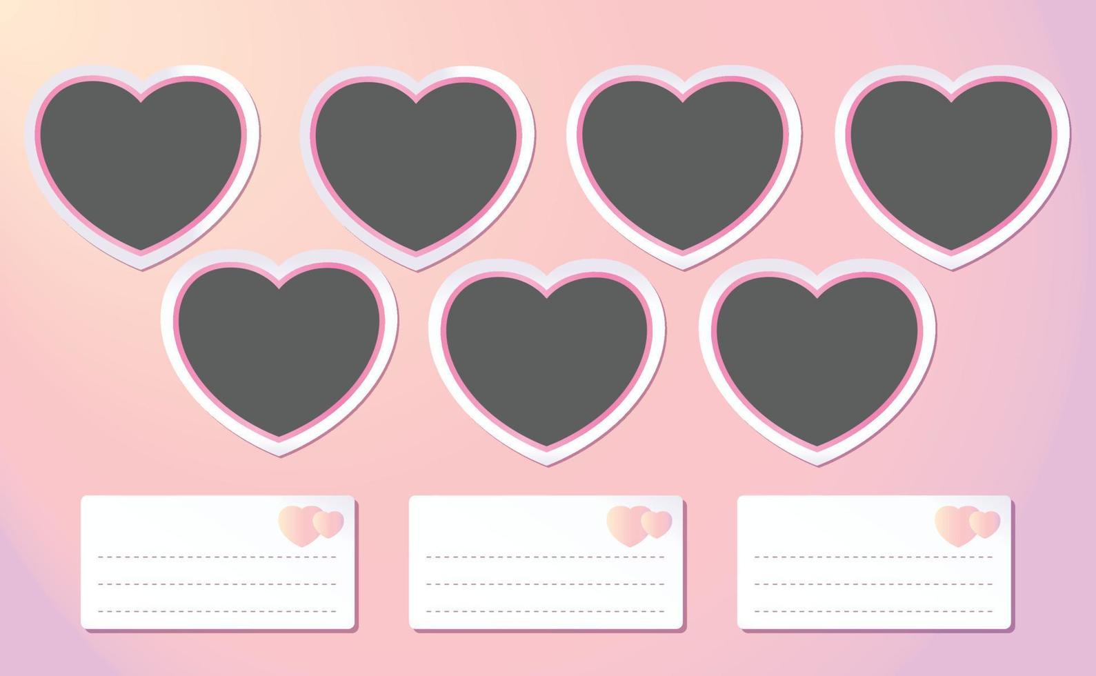 Heart Picture frame mockup on a pink pastel background vector