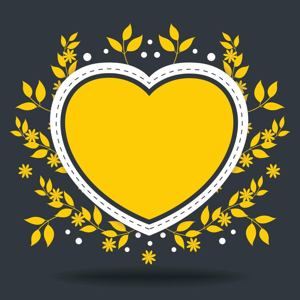 ornamental floral Heart frame design vector