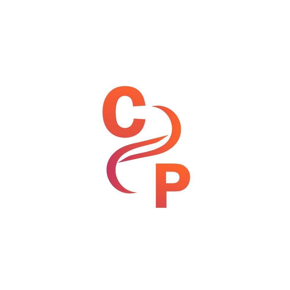 CP orange color logo design for your company vector