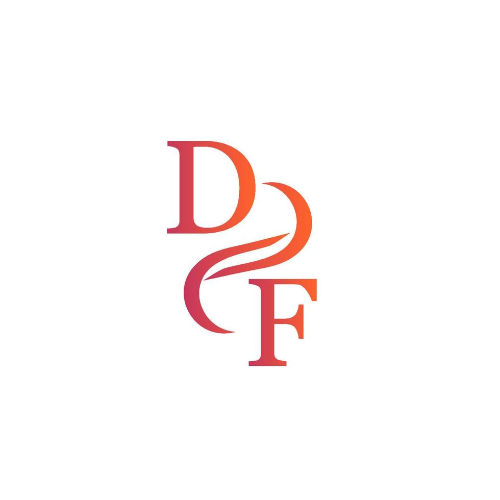 diseño de logotipo de color naranja df para su empresa vector