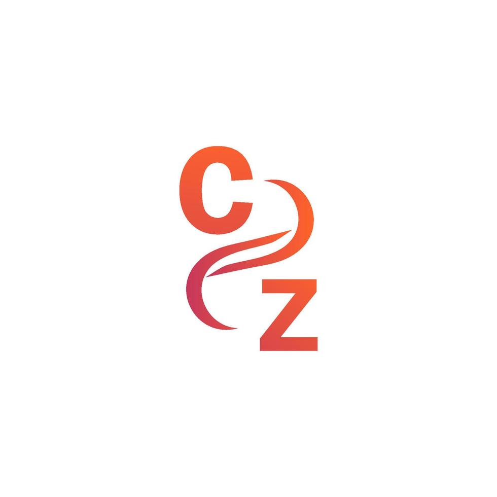 CZ orange color logo design for your company vector