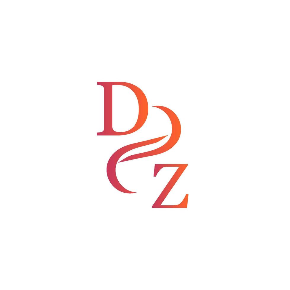 DZ orange color logo design for your company vector