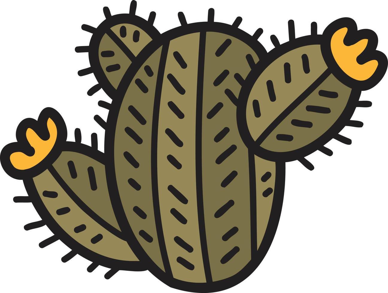 dibujado a mano linda ilustración de cactus vector