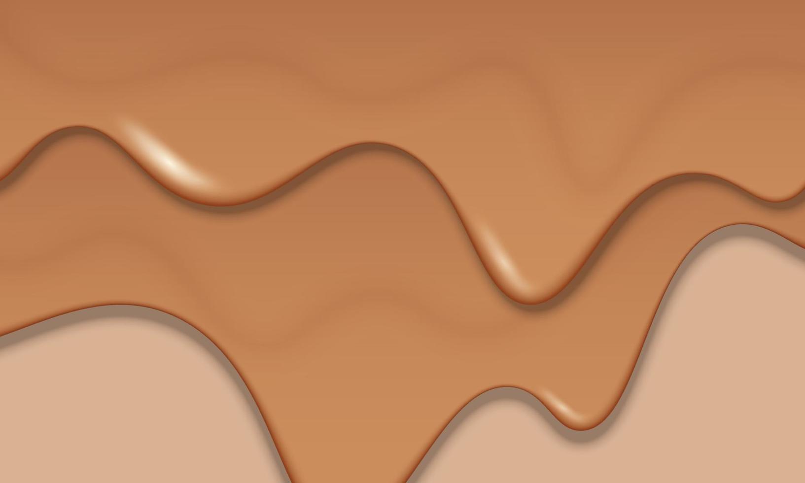 Brown chocolate melting background. vector