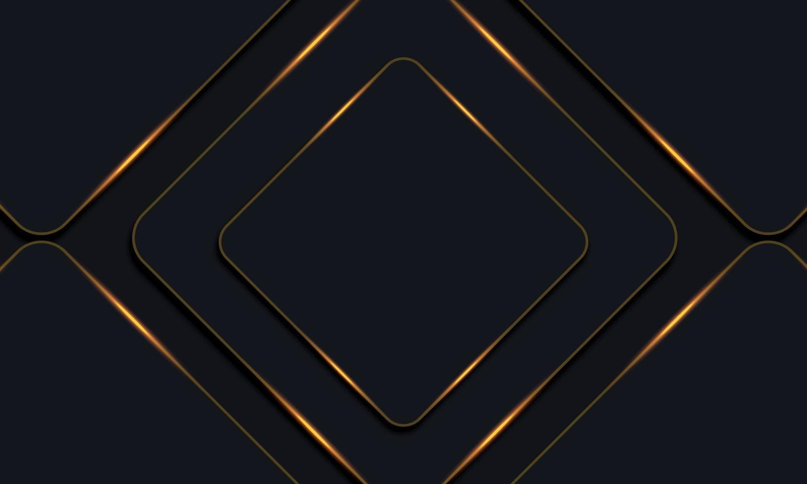 Dark rounded rectangles with golden lines background. vector