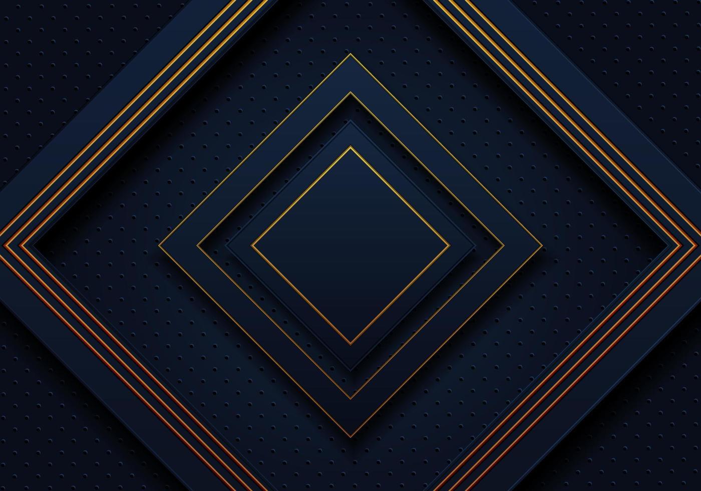 Dark  navy and golden luxury rectangles background. Vector illustration.