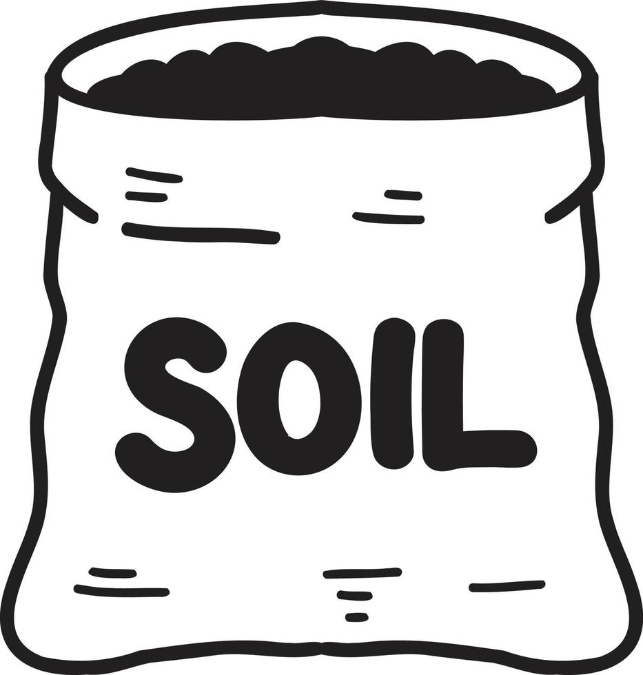 Hand Drawn soil bag illustration vector