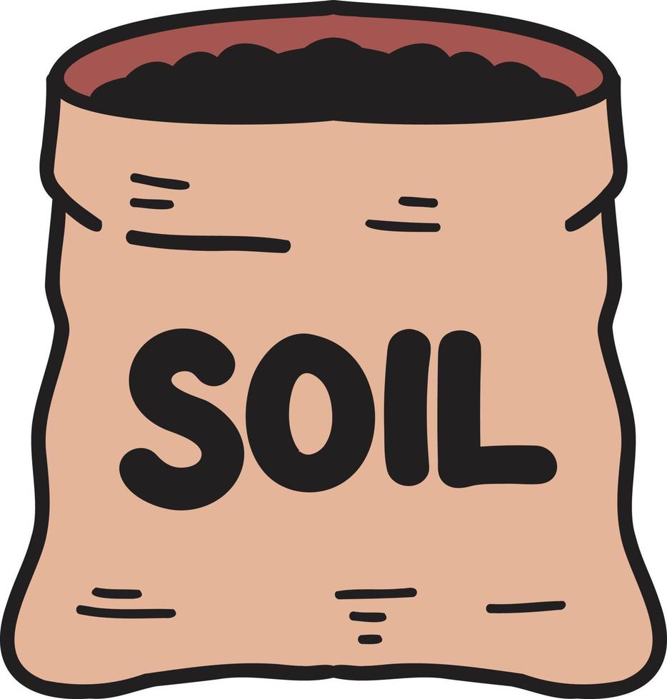 Hand Drawn soil bag illustration vector