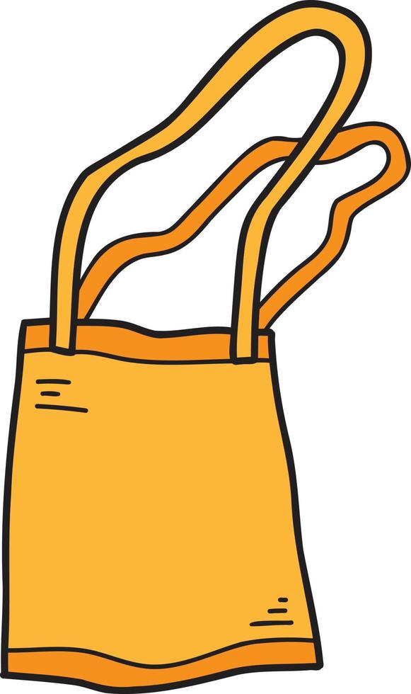 Hand Drawn cute Tote canvas bag illustration vector