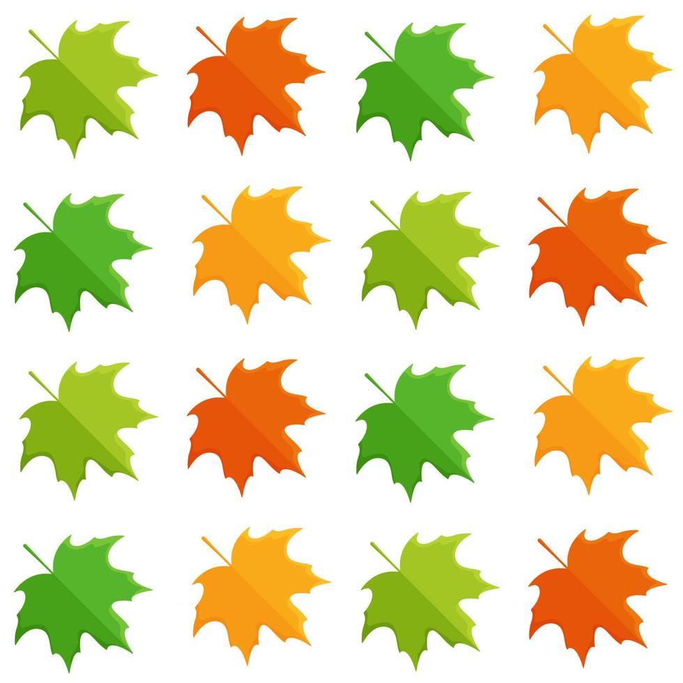 Vector illustration of maple leaf pattern. Endless pattern.Colorful autumn leaves.