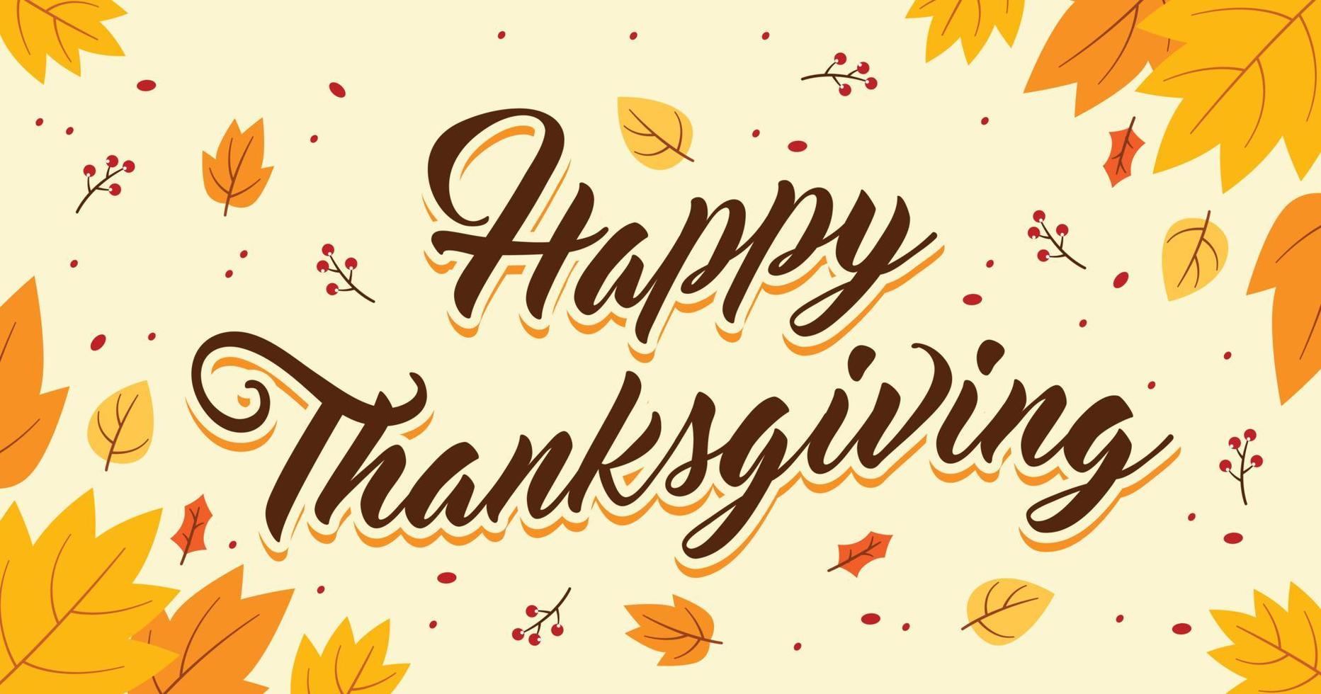 Hand drawn thanksgiving day background in flat design concept vector