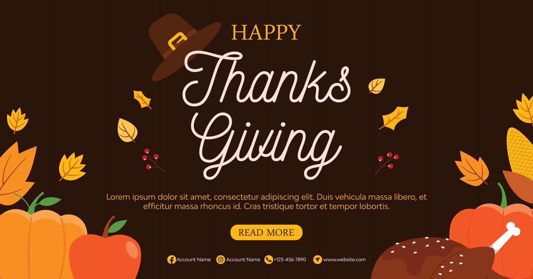 Thanksgiving day background in flat design concept vector