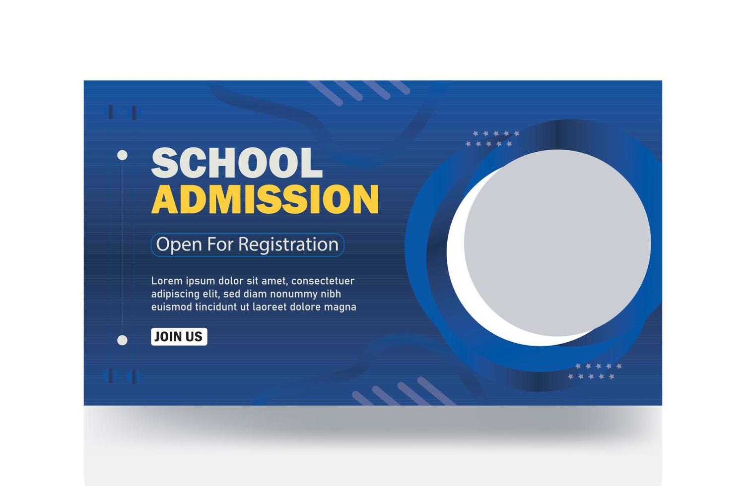 school admission banner cover poster thumbnail social media cover template, education web banner template vector