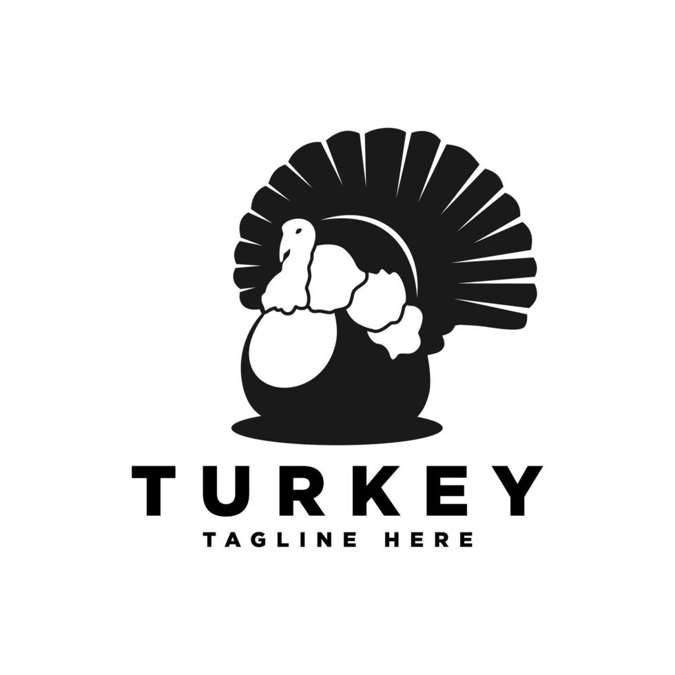 turkey silhouette vector logo design